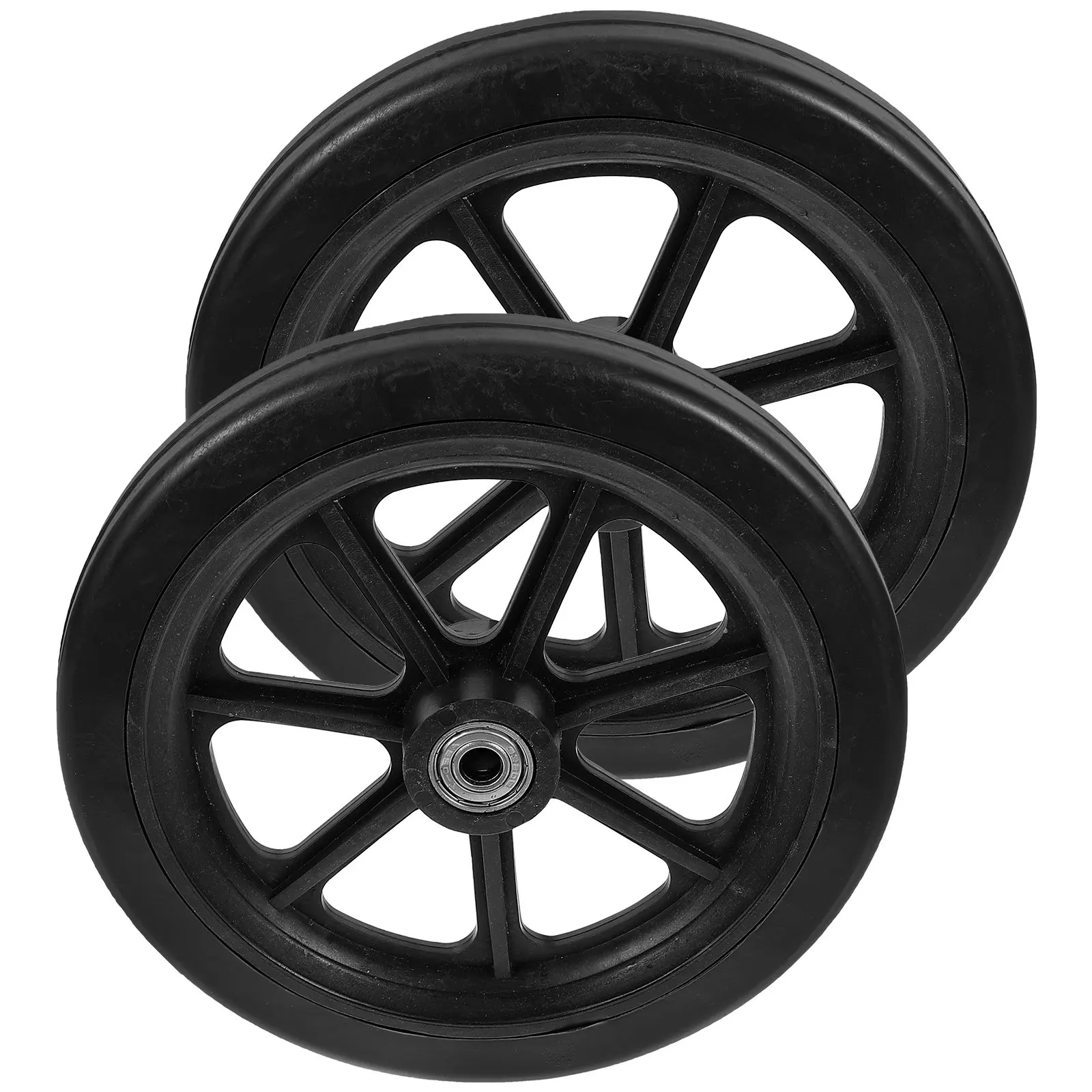 1Pair Heavy Duty Wheelchair Front Wheel Replacement Universal Fit Smooth Quiet Multipurpose Mobility Parts for Wheelchair Users