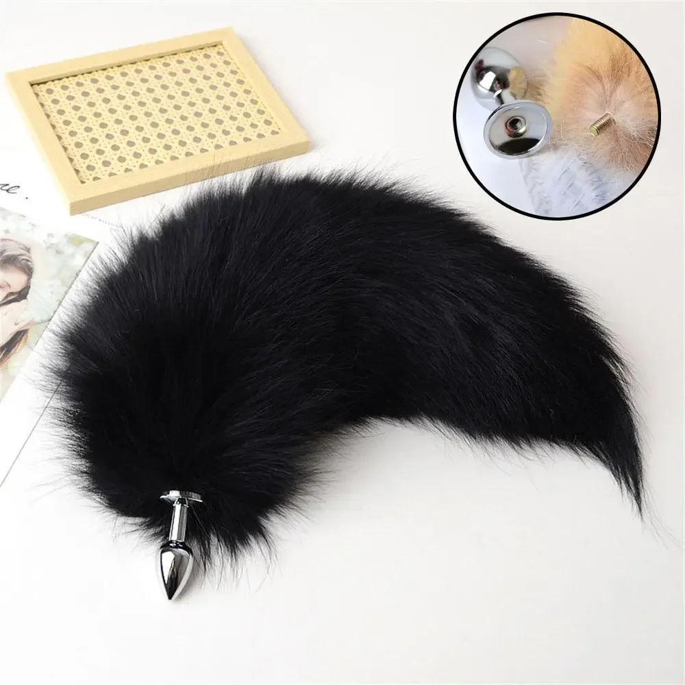 Fur Hip Male Masturbation Insert Plugs Stainless Steel Plug For Women Sex Toys Men Vibrator Sext Bottom Use Gozada Tile