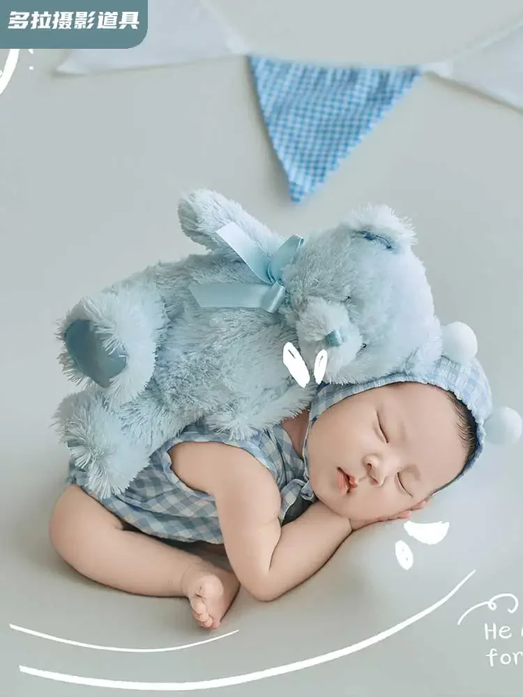 

Fresh Blue Theme Baby Full Moon Hundred Day Photo Costume Props Baby Newborn Baby Photo Clothes 신생아사진