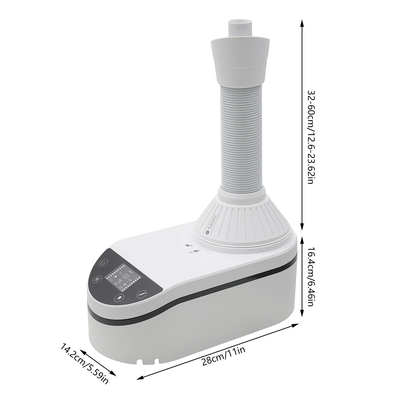 230 W Nail Dust Collecting Machine, Tabletop Nail Dust Cleaning Machine with Dust Hose, LED Spotlight, for Nail Art, Nail Care