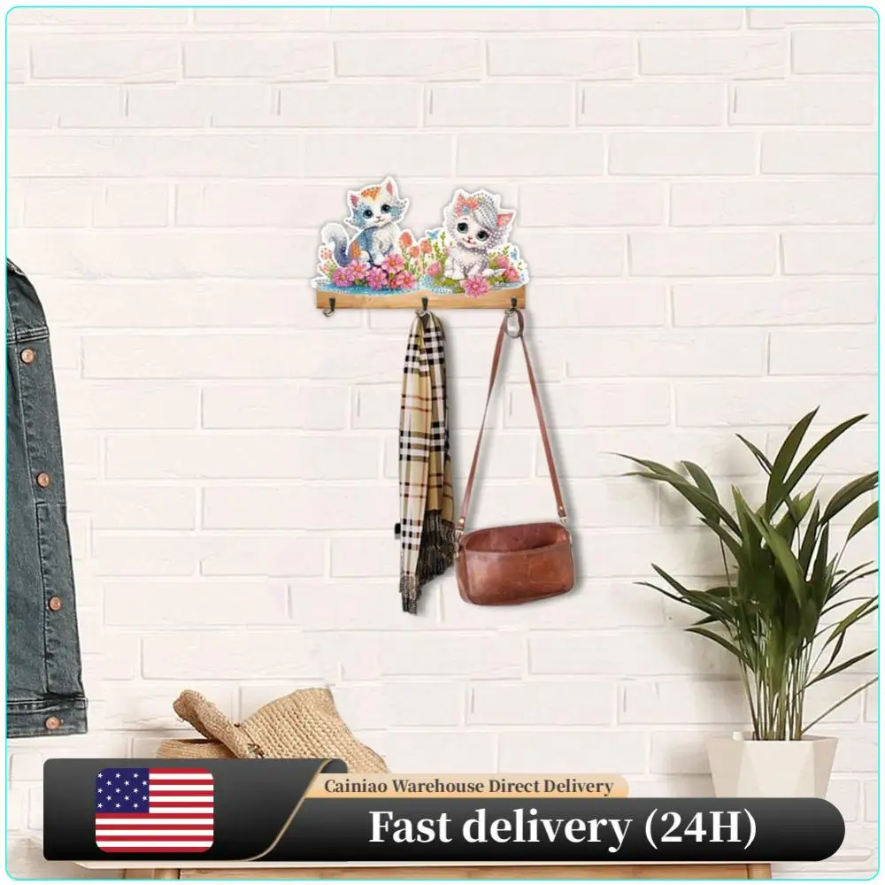 

Кот Дерево DIY Алмазная Картина Подвесной Крючок Без Дырокола Украшение Стены