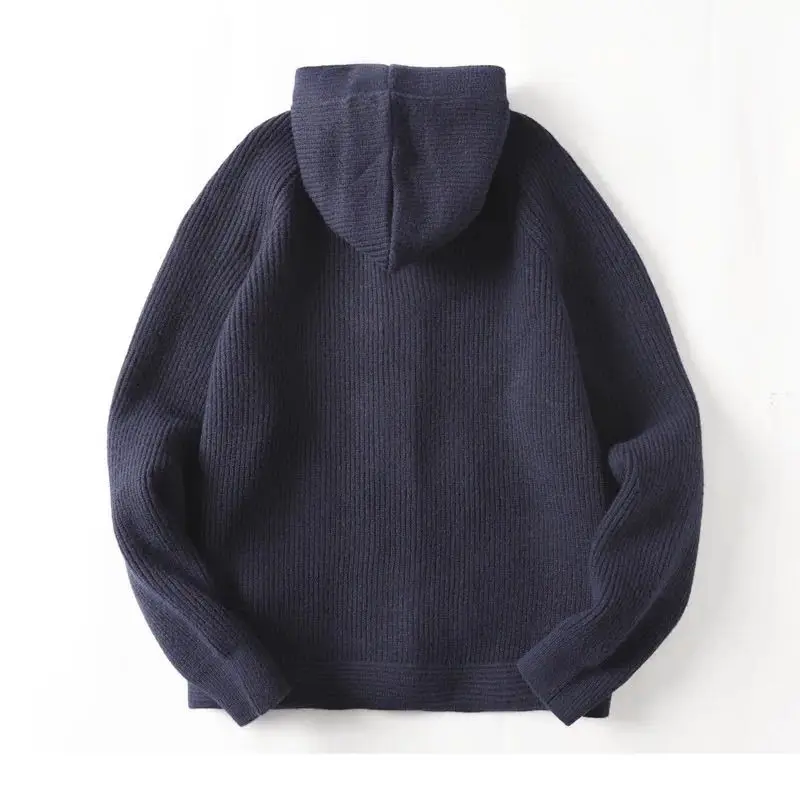 Maglione oversize con cardigan lavorato a maglia con cappuccio da donna nuovo primavera e autunno