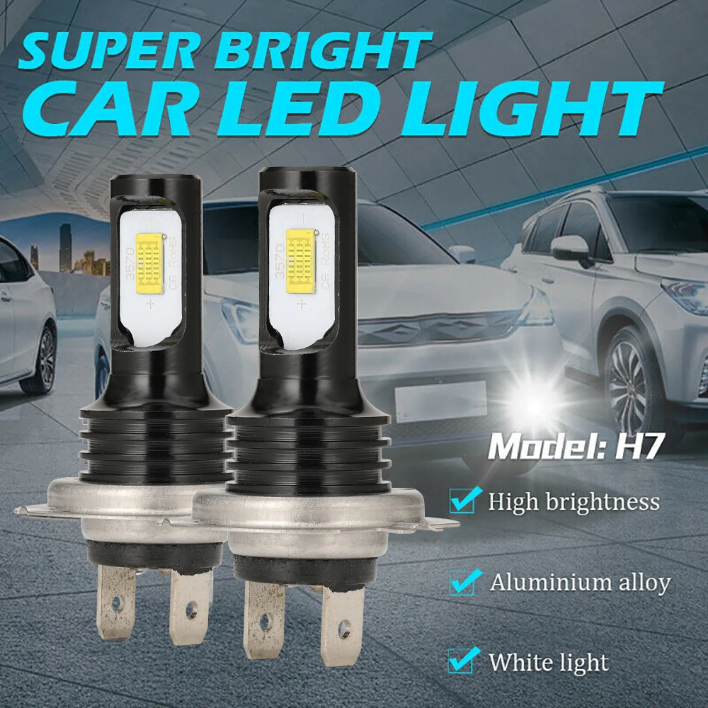 2 قطعة H4 H7 LED سيارة العلوي H11 H8 H9 سيارة الضباب ضوء H1 H3 9005 HB3 9006 HB4 لمبات السيارات القيادة الجري الخفيف 12V 6000K