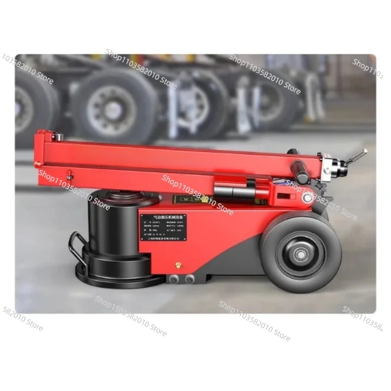 30T Horizontal Pneumatic Jack, Air Lift Heavy Truck Single/Double Folding Lever Overpressure Protection Auto Repair Tool
