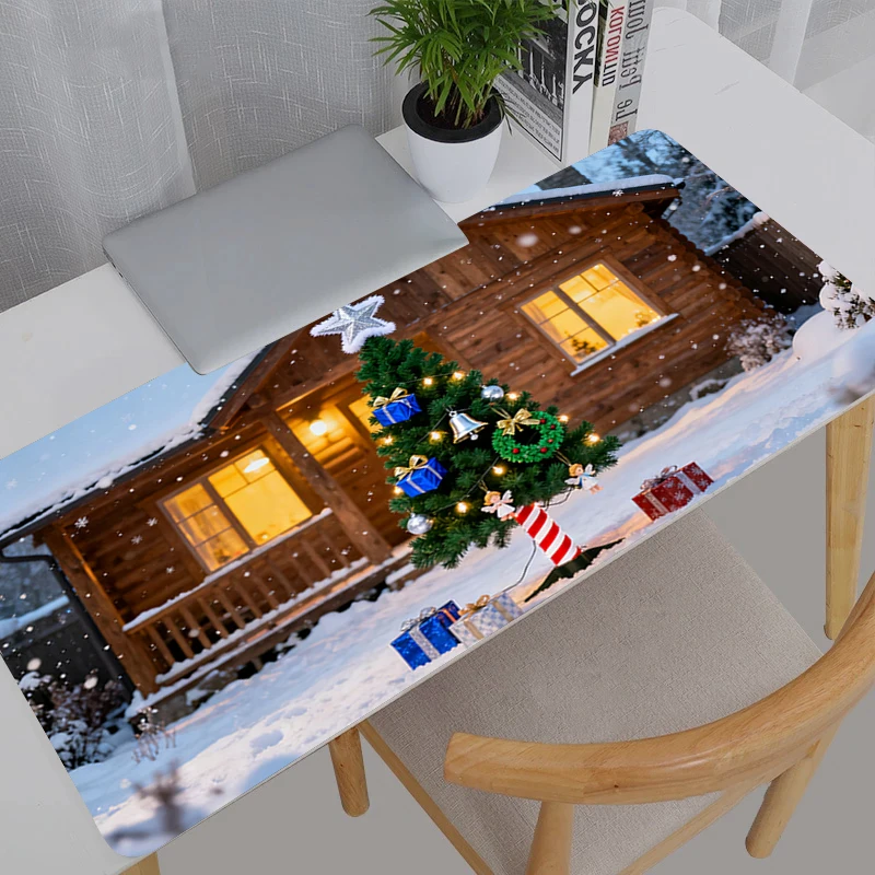 대형 E-스포츠 마우스 패드 부드럽고 유연한 고무 게이머 PC 컴퓨터 키보드 카와이 메리 크리스마스 마우스패드 크리스마스 선물