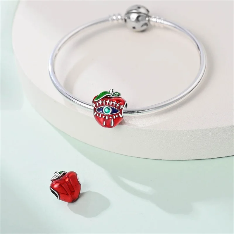925 Silver Red Apple Green Spirit Snake Pendants Pink Robot Camera Charms Beads Fit Qikaola 925 Original Bracelets DIY Jewelry