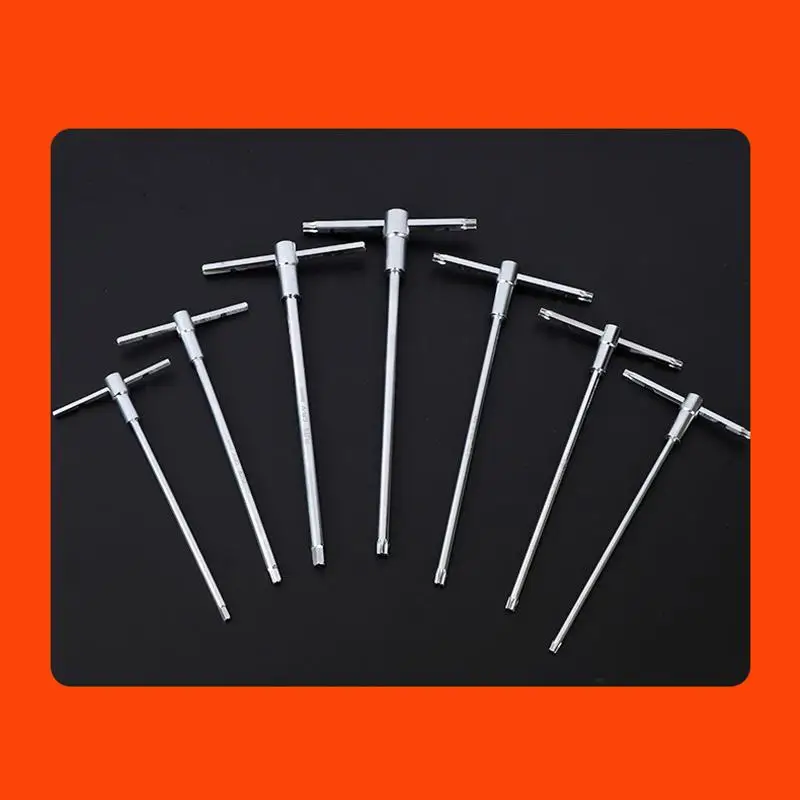 (Ce14)Hexagon 2-5MM/ T8-T9 Sliding T-Shaped Torx Star Wrench Adjustable Wrenches For Fast Spinning Car Repair Hand Tools