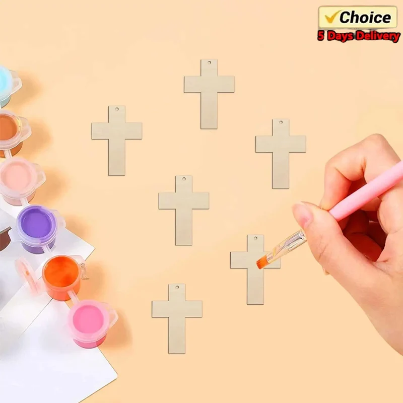 

Новинка 500 шт. деревянные кусочки Креста пасхальные вырезы домашний декор Пасхальный крест детская живопись «сделай сам» окрашенные инструменты деревянные ремесла