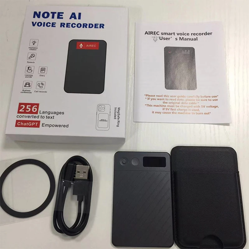 

Цифровые записывающие голосовые устройства с искусственным интеллектом, 256 ГБ, 256 языков, шумоподавление в режиме реального времени с интеллектуальным переворотом ChatGPT Summarizate&Translate