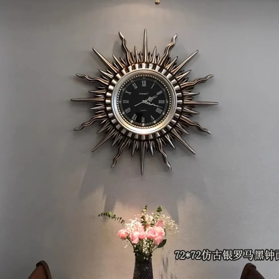 Living Room Wall Clock Decoration Quartz Art Unique Round Home Wall Clock Pieces Hand Elegant Black Designer Zegar Home Decor