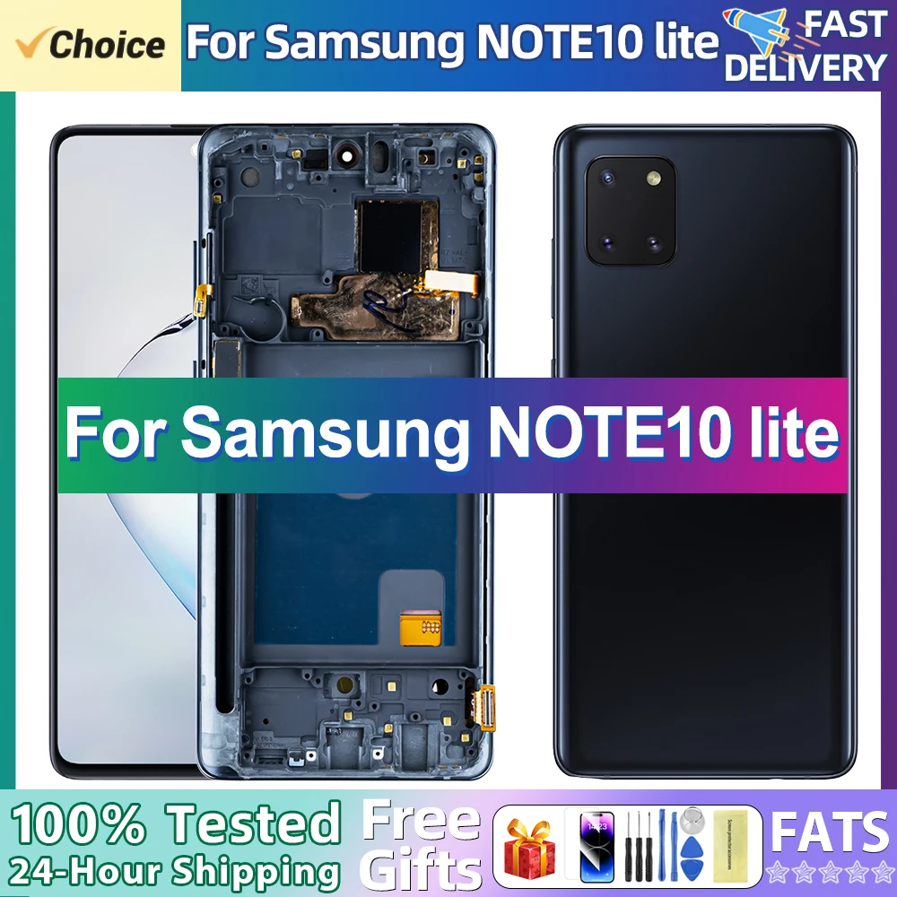 AAA+ Super OLED For Samsung Galaxy Note 10 Lite N770F N770F/DS LCD Display Touch Screen Frame Digitizer Note10 Lite LCD Assembly