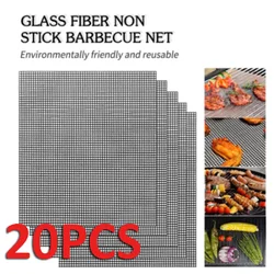 Barbecue Mats Barbecue Grill Mesh High Temperature Resistant Cuttable Barbecue Liner Barbecue Grill Mesh Meat Slices Food Grade