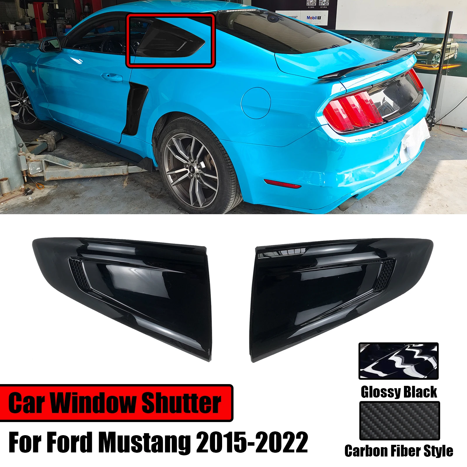 Una Coppia Auto Parafango Posteriore Lato Prese D'aria Uscita Scoop Trim Finestra Otturatore Copertura Feritoia Per Ford Mustang 2015-2023 Porta Esterna