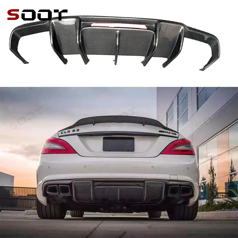 

For Mercedes CLS-Class W218 2012-2017 Carbon Fiber Rear Diffuser Rear Bumper Splitter Lip Diffuser Cover Auto Parts