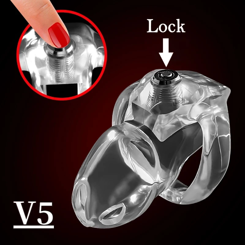 New HT-V5 Chastity Cage Device Male Cock Cage ; 4 Sizes Penis Ring Chastity Penis Lock Bondage Belt Fetish Sex Toys for Man Gay