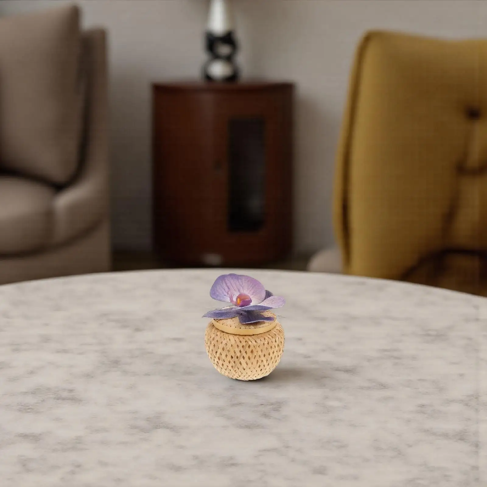 

Bamboo Woven Storage Box Handmade Butterfly Orchid Design Jewelry Candy Keepsakes Organizer Desk Decor Asian Craft