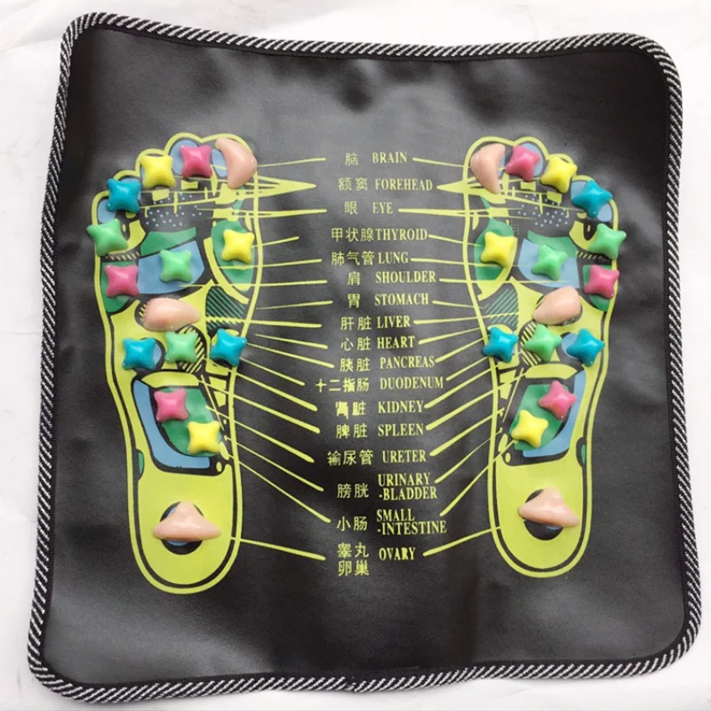 Acupressure massagem mat 35x35cm, pé massageador, dor no pé, alívio da dor, fisioterapia, chinês