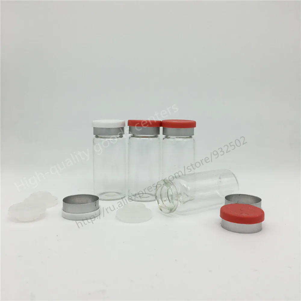 1000pcs 7ml Clear Glass Vials With Flip Off Caps Rubber stoppers, 7cc Injection Glass Pharmaceutical Bottle