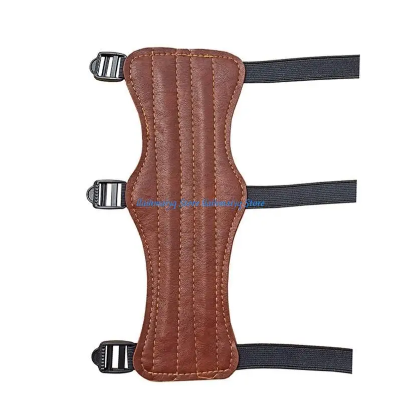 

573B Recurved Arm Guard Three Hole Adjustable PU Arm Bracers for Shooting Practice RolePlay Costume Gauntlets