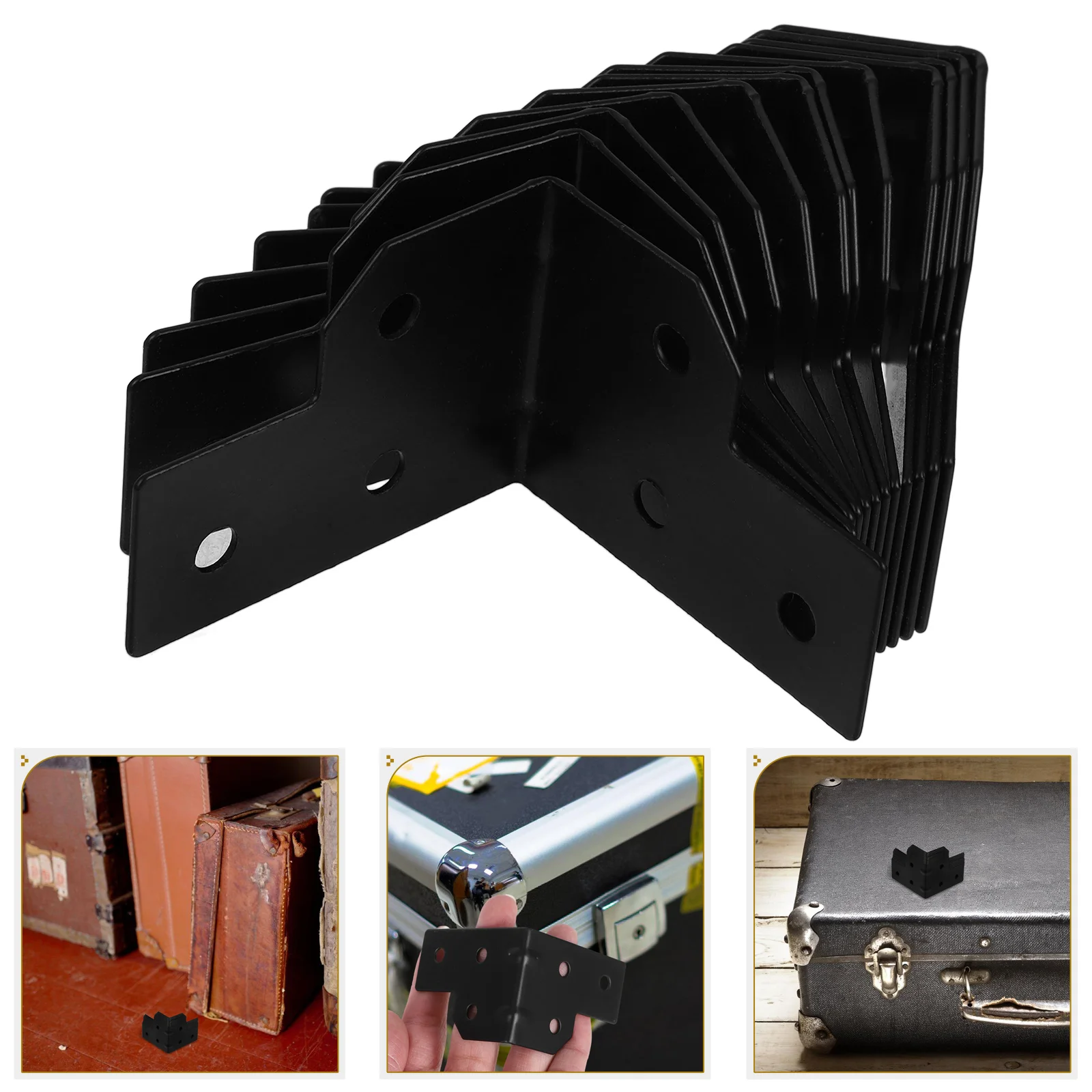 

12Pcs T Shaped Corner Protectors Stylish Metal Edge Guards for Speaker Boxes Furniture Storage Containers Metal Corner Bracket