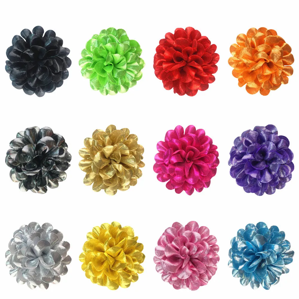 

200 шт., оптовая продажа, 10 см, ткань для горячего тиснения, большой цветок, градиент цвета, блестящая пластина, головной убор, источник, подвеска для домашних животных, в наличии