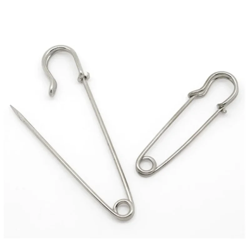 Silver Color Stitch Holders Safety Pins Brooch Metal Large Safety Lock Pin Jewelry Findings DIY Sewing Tools Apparel Accessories