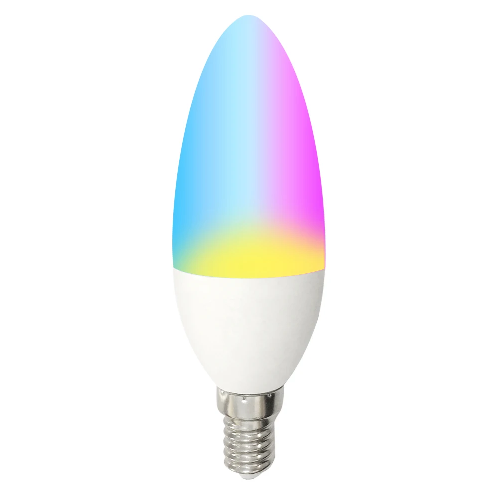 E14 shenzhen lieferant rgbw wunderbare ce rohs kerze led lichter für intelligente glühbirnen wifi led birne e12 basis kandelaber