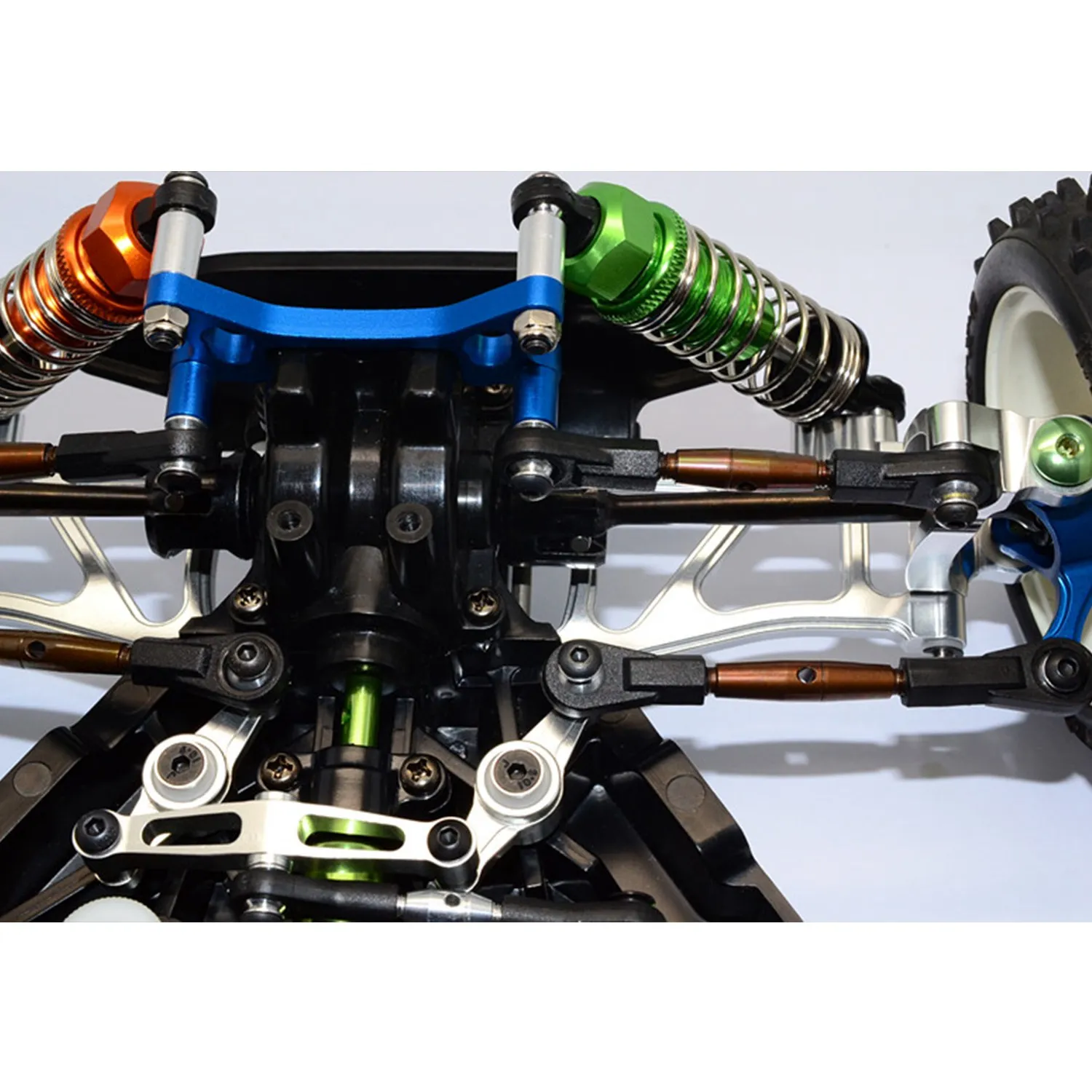 タミヤ TT02B TT-02B 1/10 RC カー用フロントショックダンパープレート、レッド