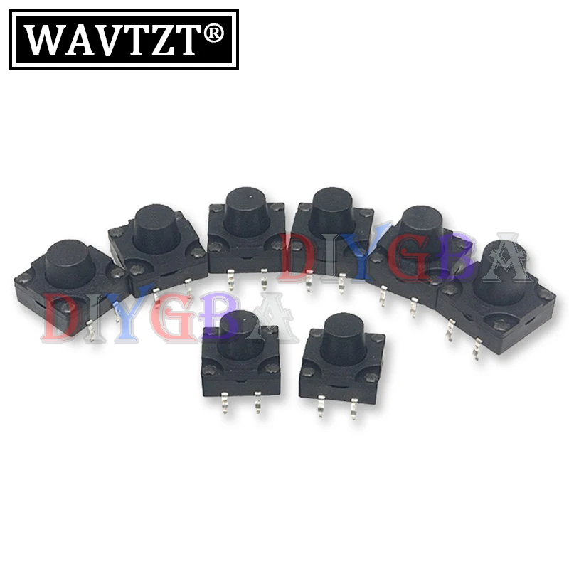 20PCS 6x6x4.3 6x6x10 6x6x12 Waterproof Tact Switch 6X6 DIP 6*6*4.3/5/6/6.5/7/8/9/10/11/12 Dust Proof In-line Switch