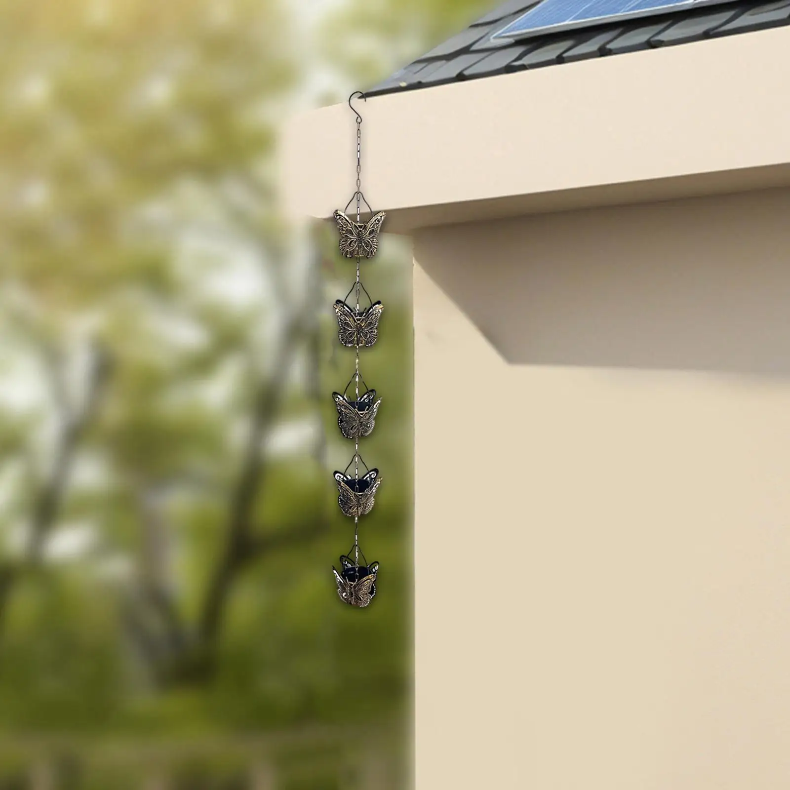 

Rain Chain for Gutter Outdoor Rain Chains for Divert Water Awning Roof Rain Catcher Chain for Outside Gazebo Shed Patio Backyard