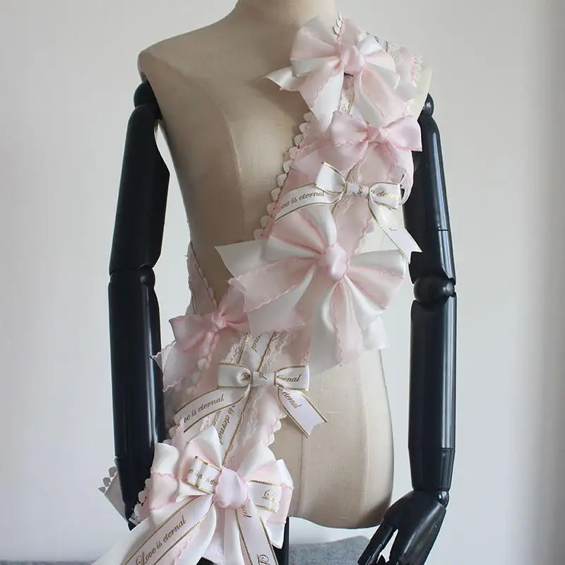 Original Heavy Industry Handmade Lolita Bow Gorgeous ริบบิ้นผู้หญิงหวานสาวนักเรียนคอสเพลย์ Y2k Props อุปกรณ์เสริม