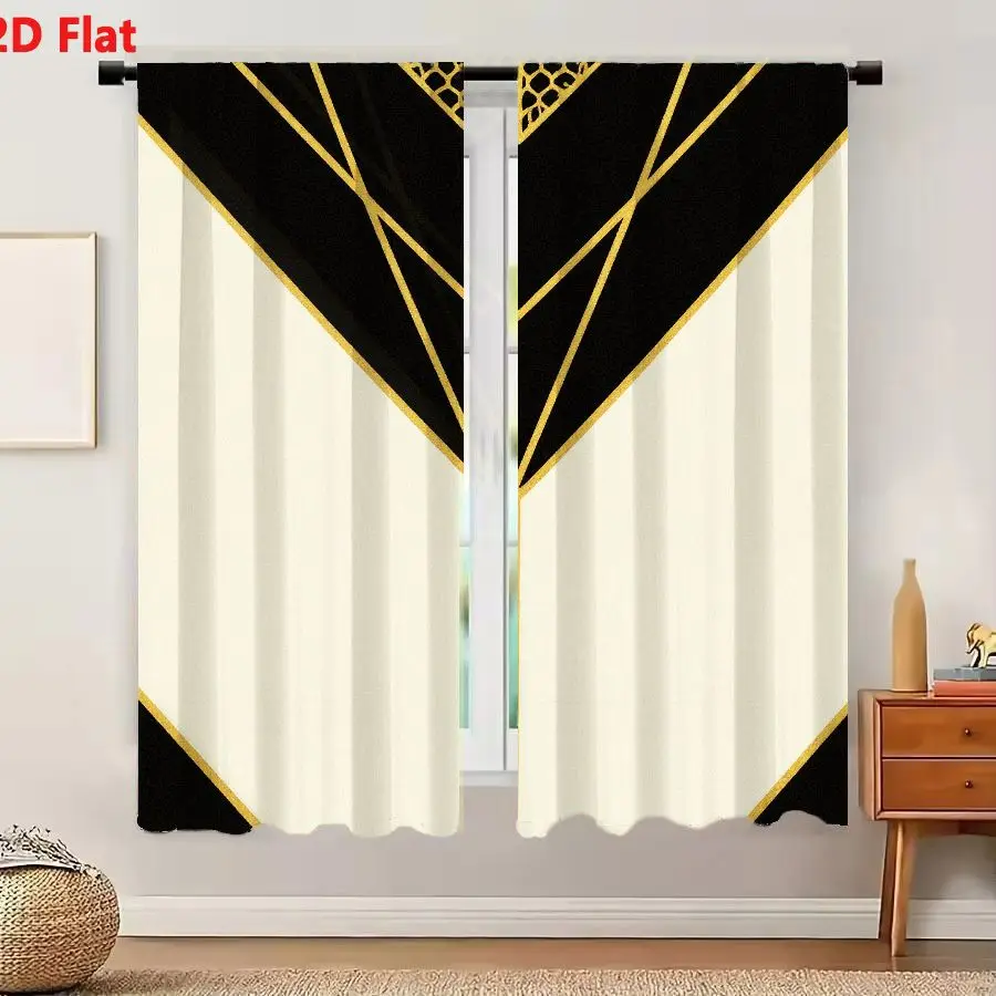 2Pcs Curtains 2D Flat Premium Quality Product For Everyday Use Window Drapes for Bedroom Room Decor Decoration Window Treatment.