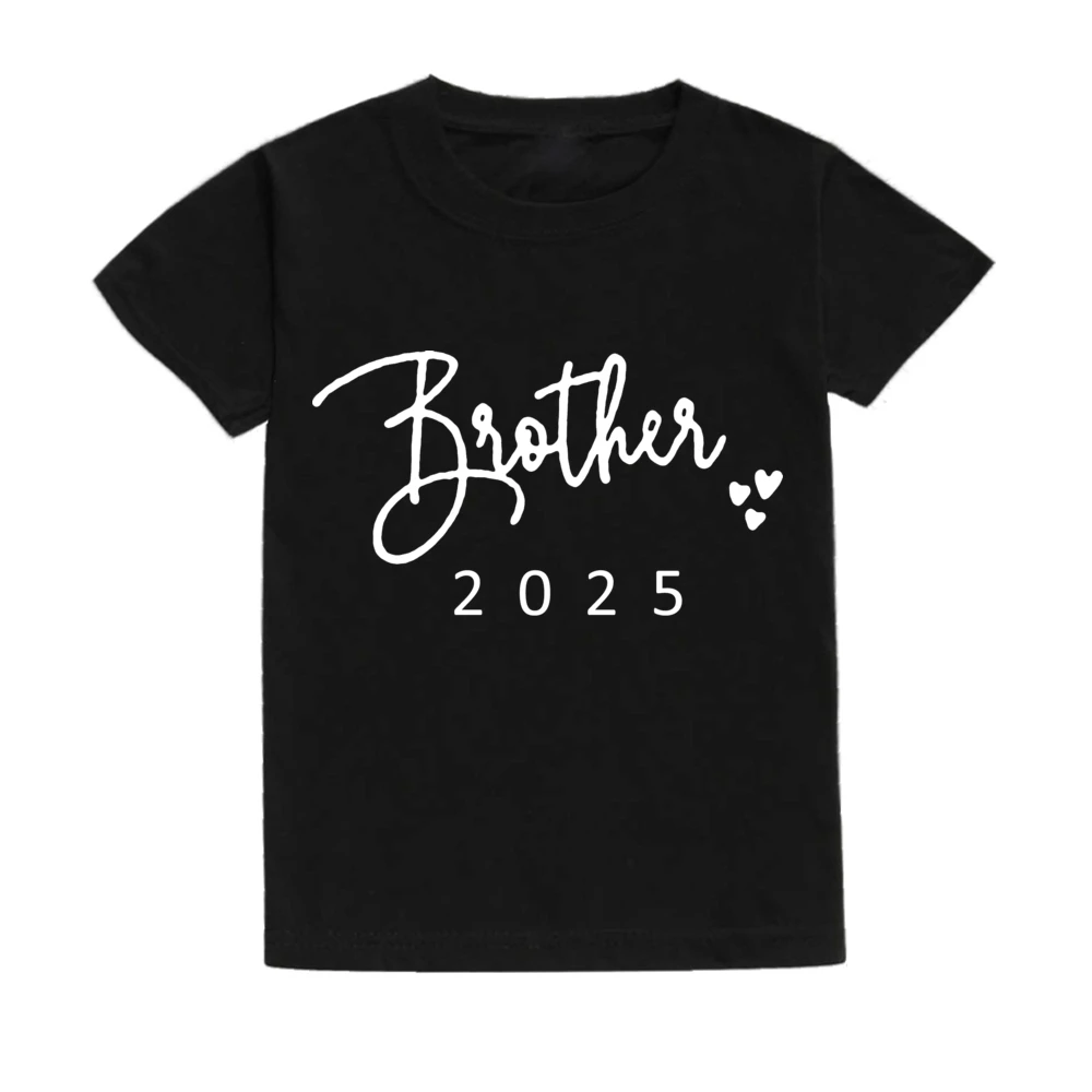 Daddy/Mommy/Sister/Brother/Baby 2025 Print Family Matching Shirt Short Sleeve Clothes Family Outfit Summer Matching Set T-shirt