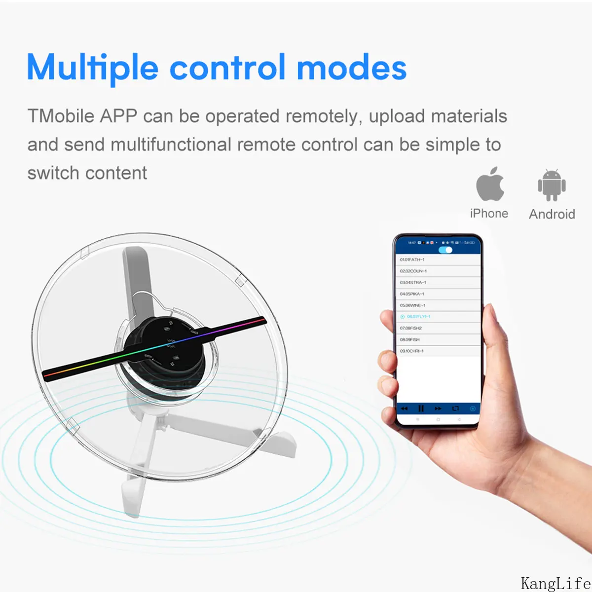 25/32cm 3D Desktop Fan Hologram Projector Logo Projector Commercial Advertising Display With Cover 3D Projector Newest For Bar