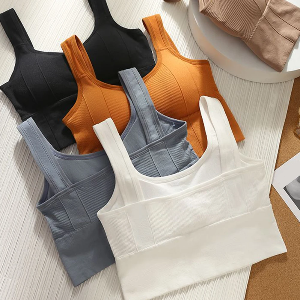 

Женский бесшовный плиссированный спортивный бюстгальтер, летняя женская футболка, новая дышащая удобная майка на бретельках, женское нижнее белье