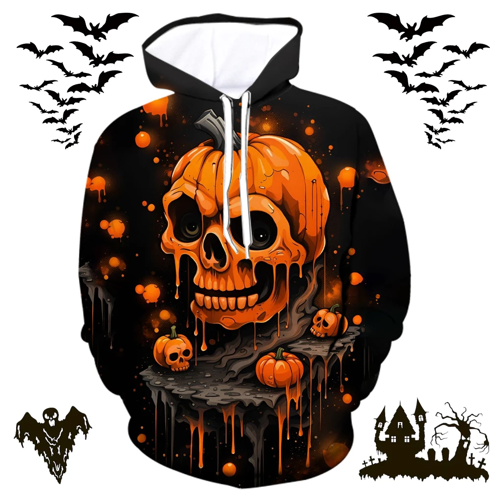 

Autumn Fashion Men Hoodies Vintage Horror Pumpkin 3D Print Pullover Sweatshirts New In Men Comforts Y2k Hoodies Halloween Tops