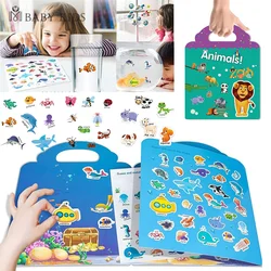 Children Educational DIY Toy Reusable Sticker Book Multiple Scene Cognition Learning Sticker Pack Puzzle Kit for Kids Toys Gifts