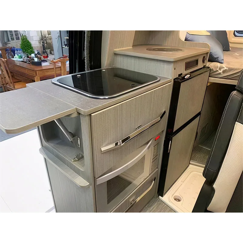 Luxury Camping Waterproof Rv Kitchen Cabinet New Modern Camp Aluminum Kitchen Cabinet for Camper Van Trailer Rv Motorhome