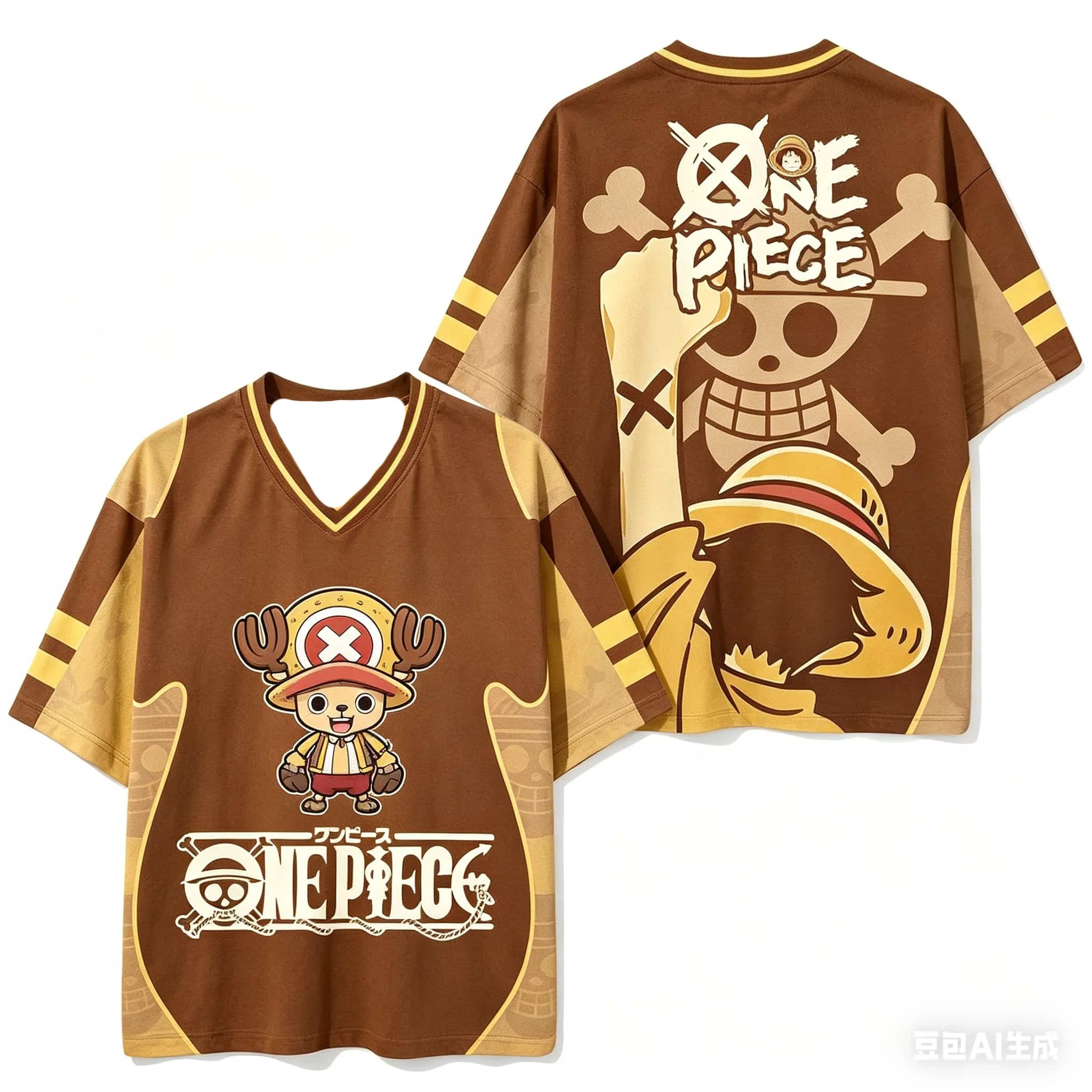 One Piece Vintage Anime Over Fußballtrikot für Kinder, Jungen und Mädchen, schnell trocknend, atmungsaktiv, für Spiel und Training, Fan-Sport, kurzärmelige Oberteile – Detail 4