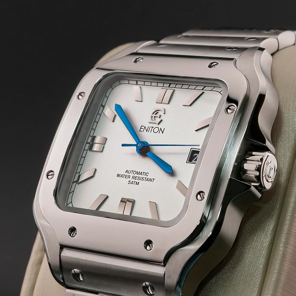 ساعات المعصم الميكانيكية ENITON الفولاذ المقاوم للصدأ 316L 9015 حركة ساعة أوتوماتيكية 5ATM مقاوم للماء الصلب الإصدار الفرقة للرجال