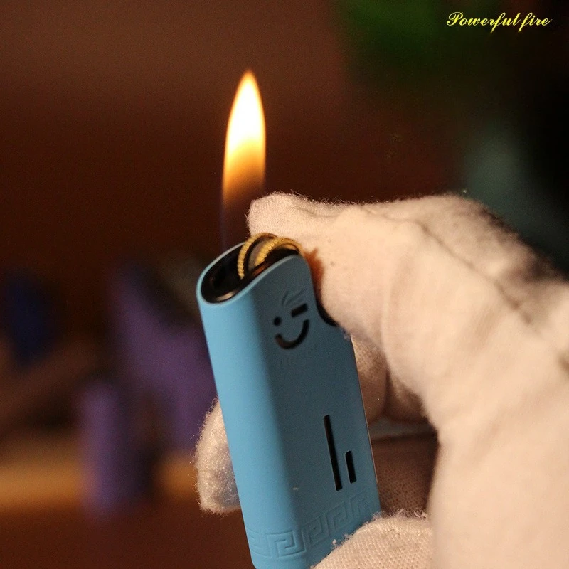 

Mini Inflatable Smiley Metal Lighter That Can Be Used in A Cigarette Box with An Open Flame Portable Cigarette Accessories Tool