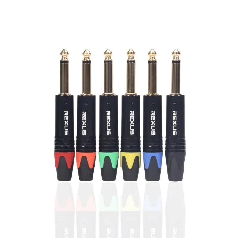 

6.35mm Mono Jack Male Plug Connector DIY Soldering Plug for Microphone Audio Cable for DIY Electric Guitar Sound Card Microphone