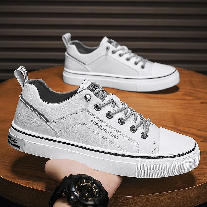 

Мужская кожаная обувь, осенние модные кроссовки для вождения, прогулок, офиса, удобные мужские слипоны на плоской подошве, нескользящая молодежная обувь