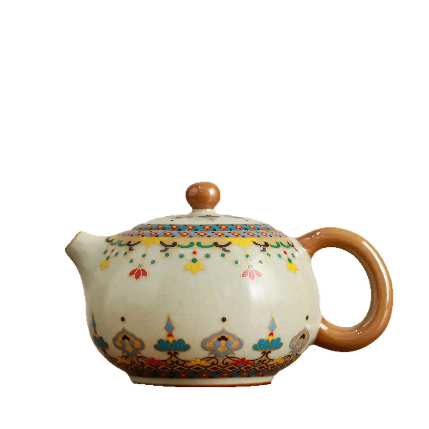 CX Dunhuang Ru Kiln Baoxiang Flower Xishi Pot Large Ceramic Kung Fu Tea Set Breaking Teapot