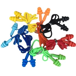 10 Pair Soft Anti-Noise Ear Plug Waterproof Swimming Silicone Swim Earplugs for Adult Children Swimmers Diving with Rope