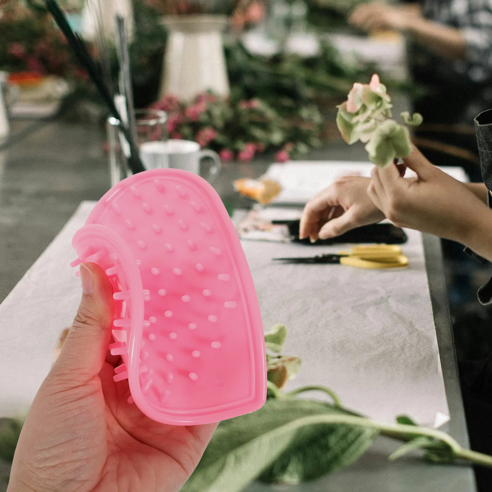 Pink Heart Shaped Thorn Remover 12cm Plastic Iron Rose Leaves Stripper 14cm Pruning Scissors Floral Shears DIY Bouquet Tool