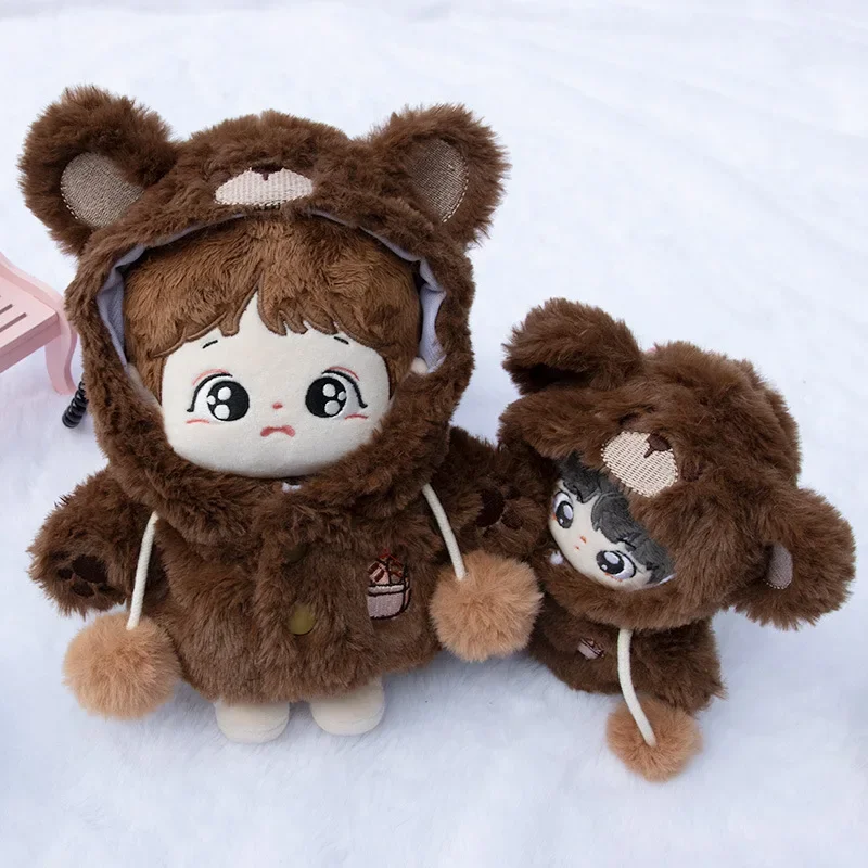 10cm 20cm baby clothes hooded onesie plush toy doll 20cm cotton doll clothes Doll accessories