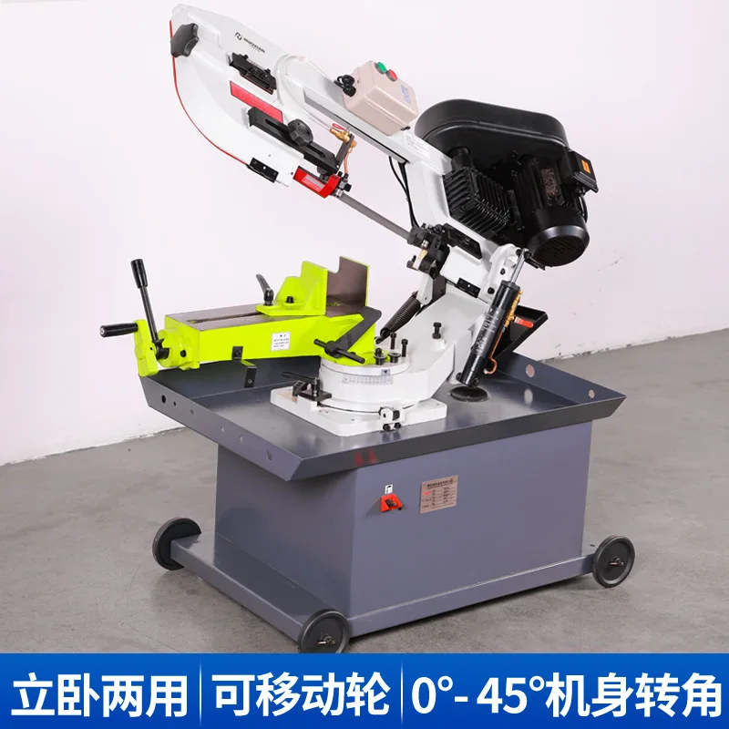 Horizontal hidráulica semi-automática Band Saw Machine, portátil e multifuncional Band Saw, Pequeno