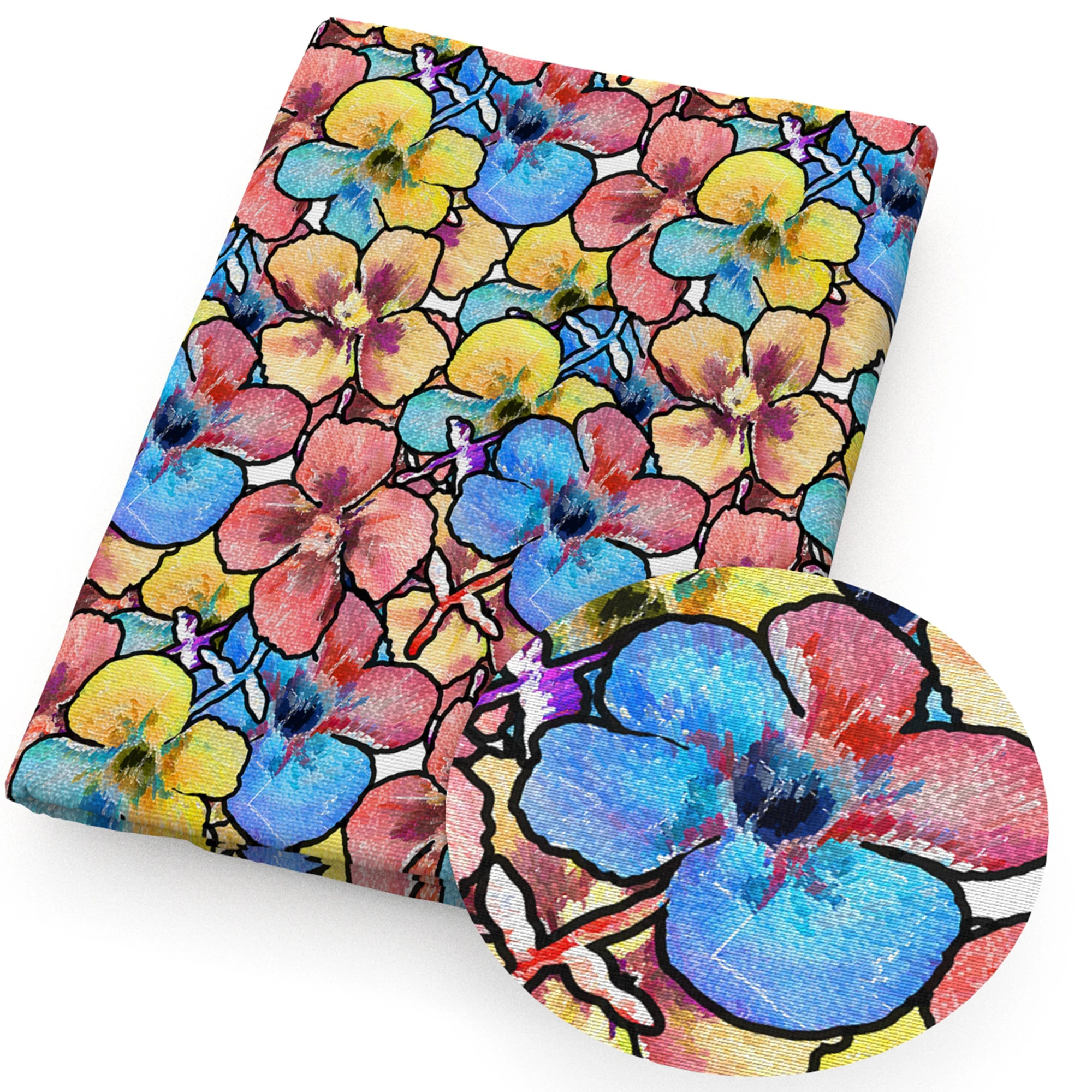 50*145 سنتيمتر/50*45 سنتيمتر زهرة الأزهار المرقعة طباعة نقية/البوليستر القطن/الساتان المواد النسيج DIY بها بنفسك القماش الأنسجة خياطة لحاف الإبرة