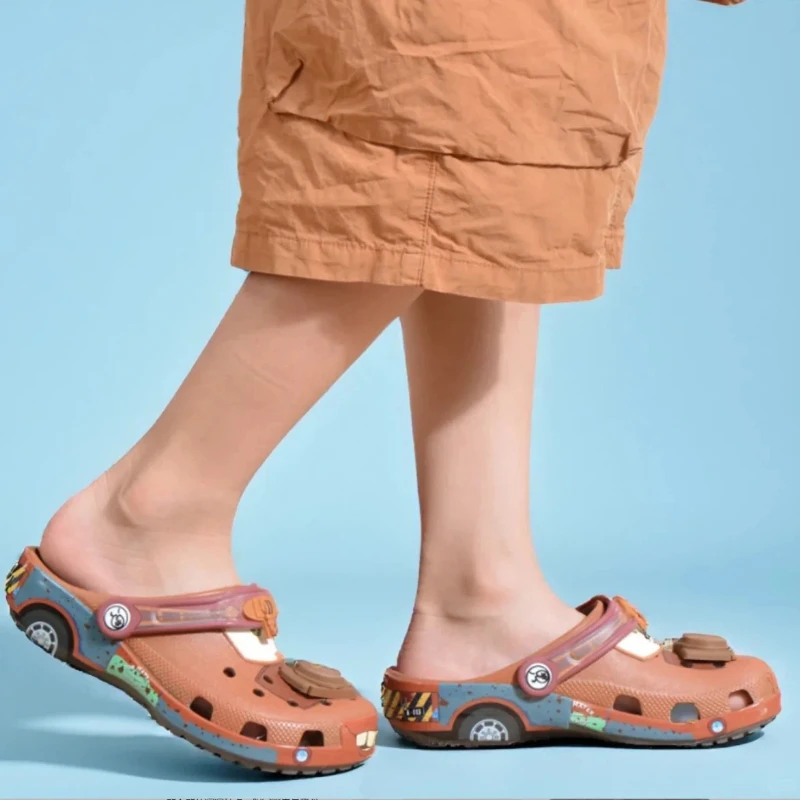 

Cartoon Mater Themed Sandals - Outdoor Shoes with Cute Cars Anime Figurine Kids' Desk Decor Ornament Eco-Friendly Eva Material
